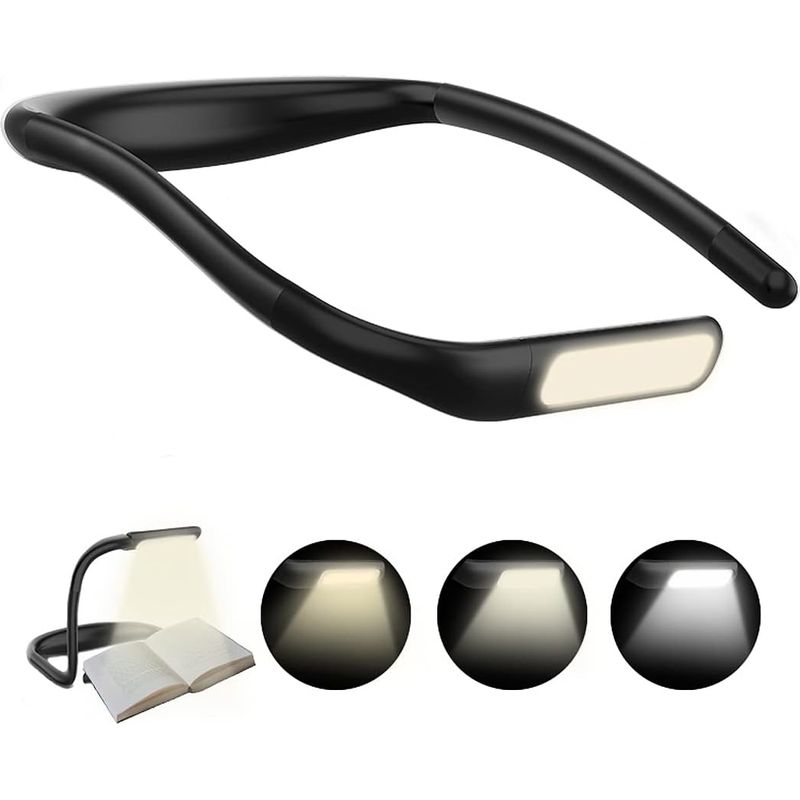 Wiederaufladbare Nackenleselampe, Faltbare Led-schreibtischlampe Mit 1800 Mah Akku, Stufenloser Dimmfunktion Und 3 Farbmodi, 270°-drehung