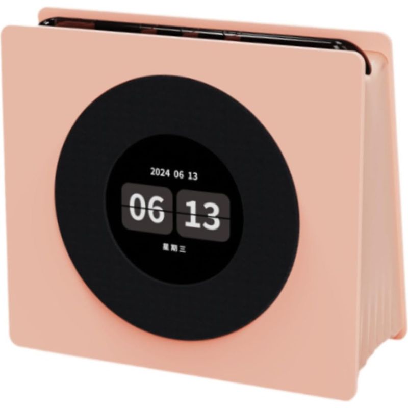 Vinyl-audiouhr Mit Hd-tft-audiodisplay, Bluetooth 5.3-audio, Pink