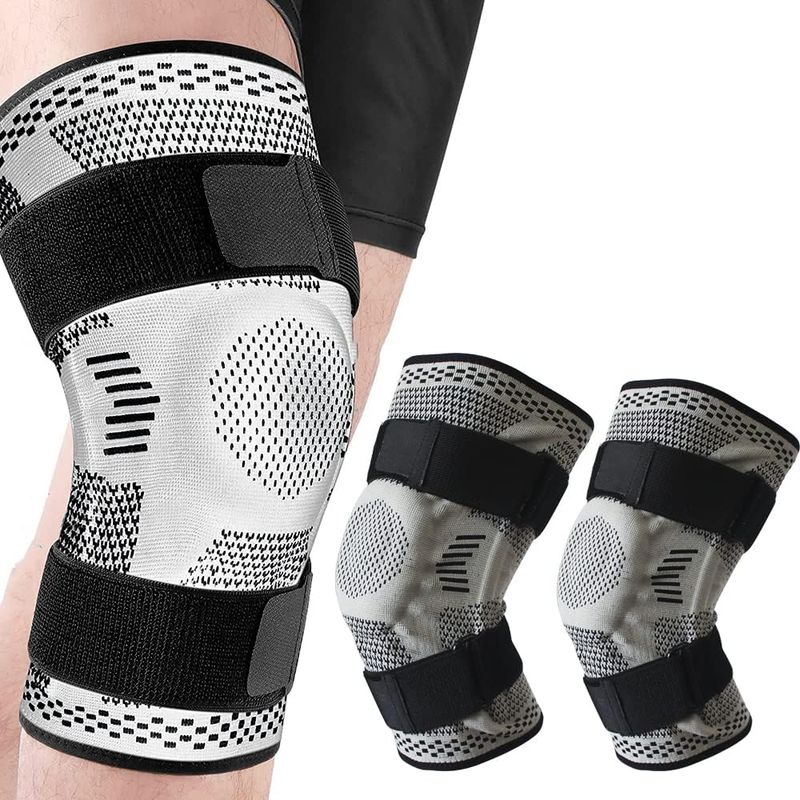 Zweiteilige Kniebandage Mit Seitlichem Stabilisator Und Patellagel Zur Linderung Von Knieschmerzen Und Zur Unterstützung Der Genesung Nach Verletzungen