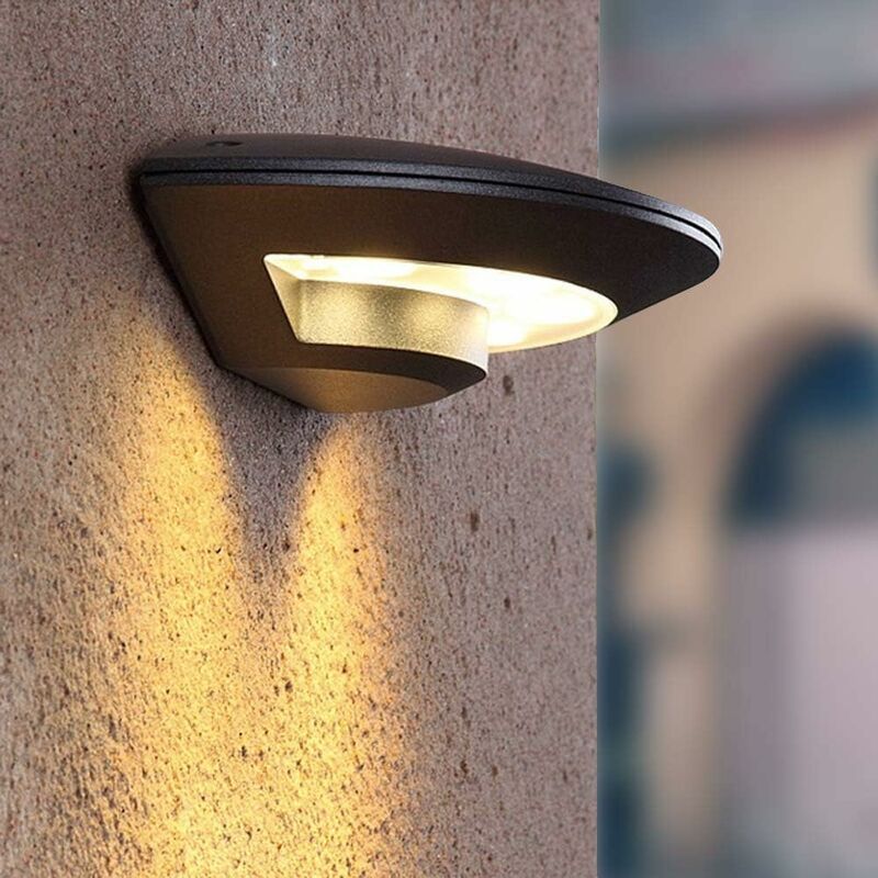 Wandleuchte Led Eclairage Extérieur Noir Anthrazit Blanc Chaud Aluminium Ip65 Étanche Porche Patio Jardin Eclairage