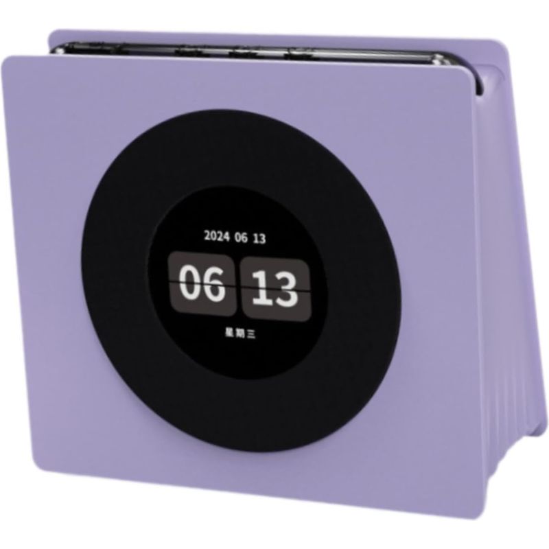 Vinyl-audiouhr Mit Hd-tft-audiodisplay, Bluetooth 5.3-audio, Lila