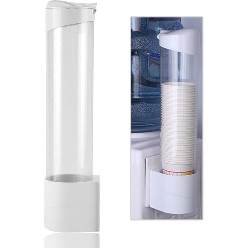 Wandmontierter Becherhalter, Wandmontierter Einwegbecherspender, Staubdichter Kunststoffbecherspender Für 7,6 Cm (3 Zoll) Große, Biologisch Abbaubare Papierbecher Und -tüten, 50 Becher