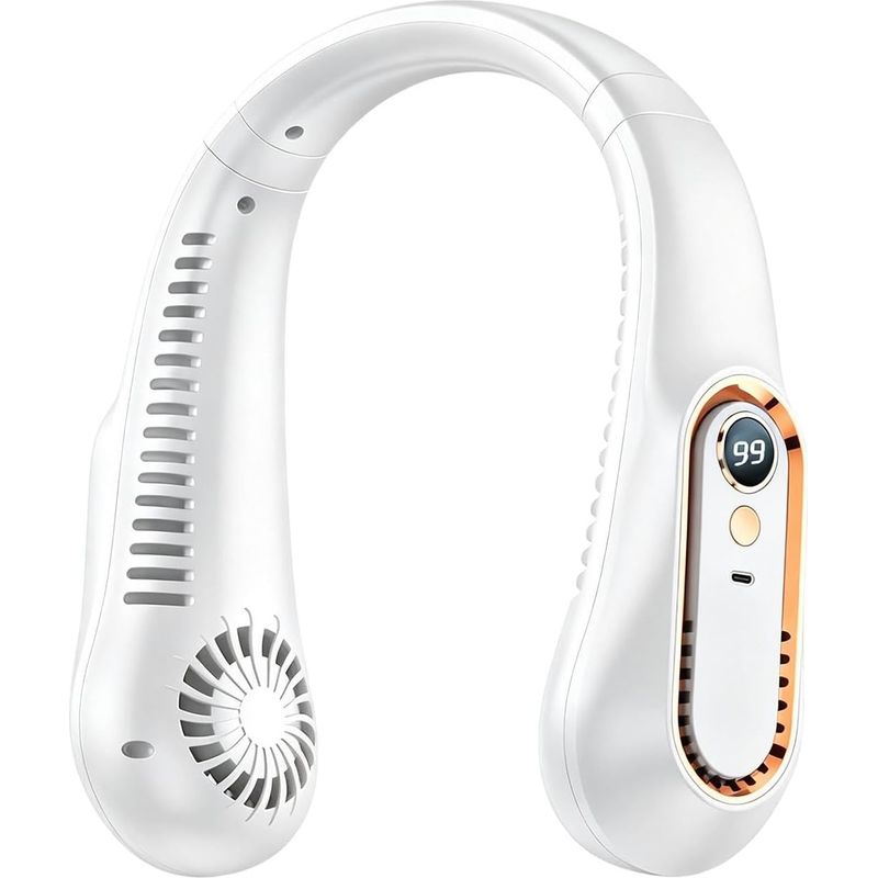 Tragbarer Nackenventilator Mit 1200-mah-akku, 20 X 18 X 6 Cm, Freihändige Kühlung, Leichtes Usb-nackenband