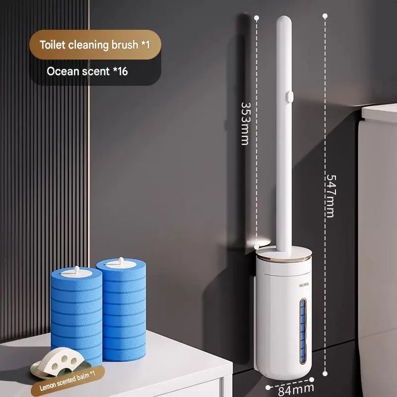 Set Weißer Toilettenbürsten, Einwegbürstenköpfe, Elegantes Und Trendiges Design (1 Set Toilettenbürsten, Inklusive 16 Bürstenköpfen)