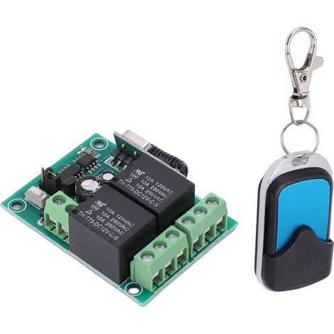 Kit De Télécommande Sans Fil Relais Dc12v, Portée 23m, Émetteur Universel Avec Récepteur Pour Porte De Garage Et Treuil De Véhicule