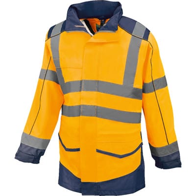 Warnregenjacke Whistler, warnorange/marineblau, Größe 2XL