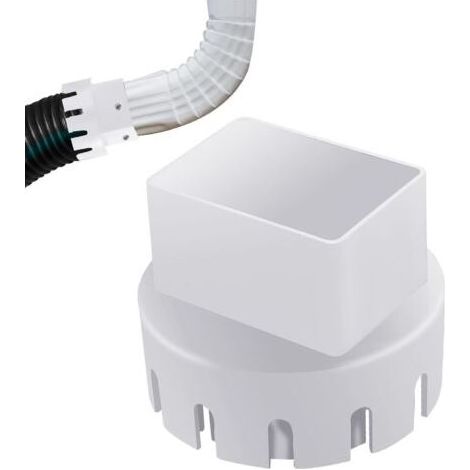 Adaptateur De Gouttière – Raccord Carré Vers Rond Avec Rallonge Extérieure Pour Évacuation Des Eaux Pluviales, Compatible Avec Tuyaux Pvc De 3 Ou 4 Pouces