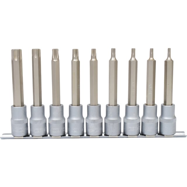 1/2" Bit-Stecknuss-Satz Torx, lang, 9-teilig., T20-T60
