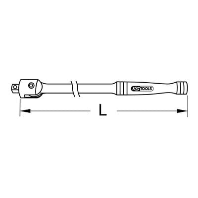 3/8" CHROMEplus Gelenk-Steckgriff, 450mm