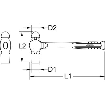 EDELSTAHL Schlosserhammer mit Fiberglasstiel, 440g