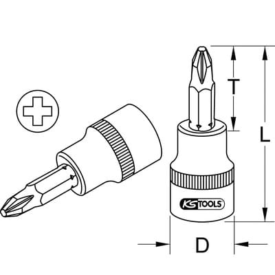 1/2" Bit-Stecknuss, PH3