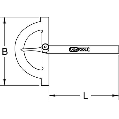 Winkelgradmesser mit offenen Bogen, 600mm