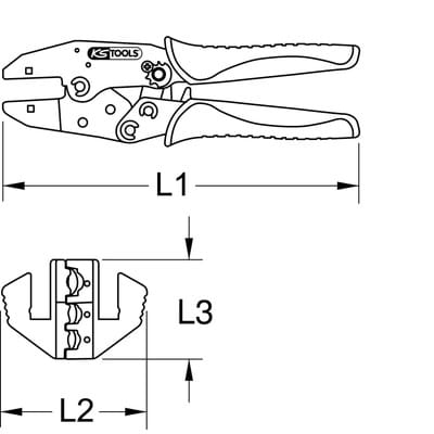Crimpzange für isolierte Kabelschuhe, 220mm