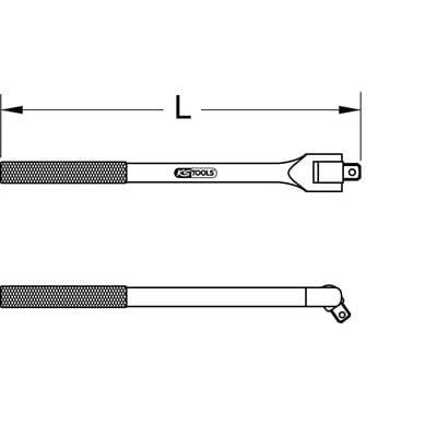 BERYLLIUMplus Gelenk-Steckgriff 1/4" 165mm