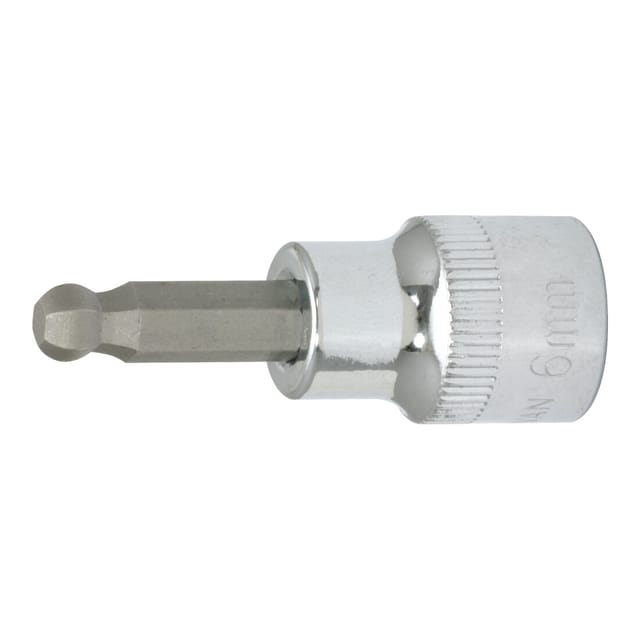 3/8" CHROMEplus Bit-Stecknuss Innensechskant mit Kugelkopf 8mm