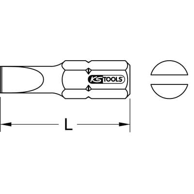 1/4" TiN Bit Schlitz, 25mm, 4mm