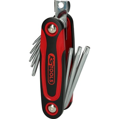 Torx-Winkelstiftschlüssel-Klapphalter, Bohrung, 8-teilig