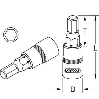 BRONZEplus Bit-Stecknuss Innensechskant 3/4" 41mm