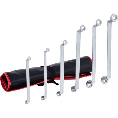 Doppel-Ringschlüssel-Satz Torx-E, gekröpft, 6-teilig