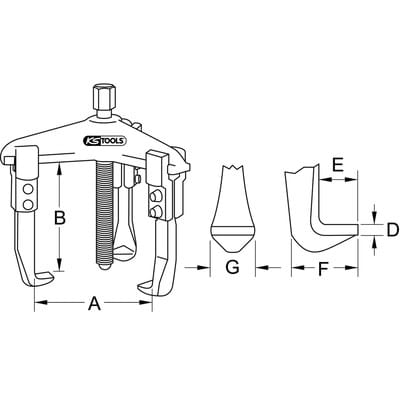 Universal-Abzieher 3-armig, 25-130mm