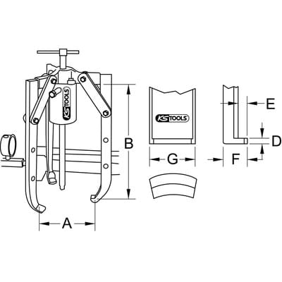 Universal-Abzieher 3-armig, 50 t, 700mm