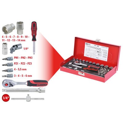 1/4" Steckschlüssel-Satz, 30-teilig