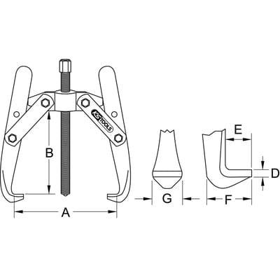 Universal-Abzieher 2-armig, 35-250mm