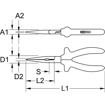 1000V Flachrundzange, 200mm
