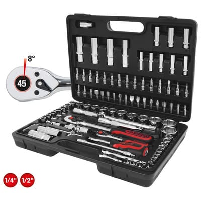 1/4"+1/2" CHROMEplus Steckschlüssel-Satz, 96-teilig