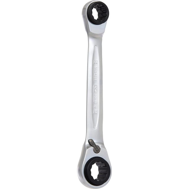 4 in 1 GEARplus umschaltbar Doppel-Ratschenringschlüssel, 21x22x24x27mm