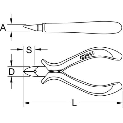 ESD Mini-Hartmetall-Schrägschneider, 120mm