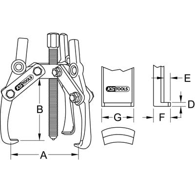 Universal-Abzieher 3-armig, 20-170mm