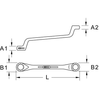BRONZEplus Doppel-Ringschlüssel gekröpft 3/4x7/8