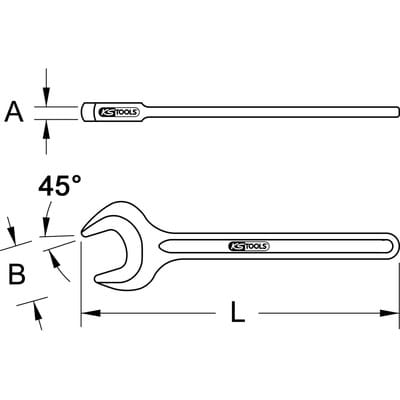 BRONZEplus Zugmaulschlüssel 45°, 56mm