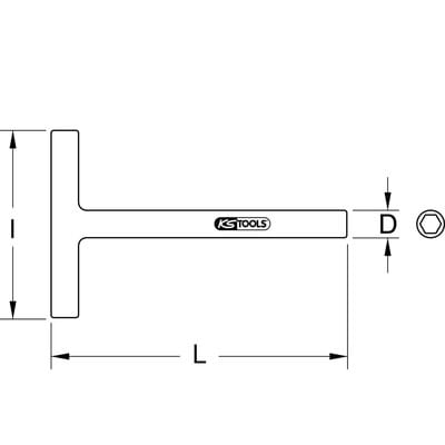 T-Griff-Steckschlüssel mit Schutzisolierung, 8 x 300mm