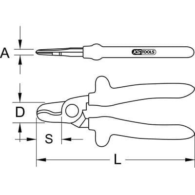 1000V Einhand-Kabelschneider, 165mm