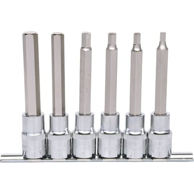1/2" CHROMEplus Bit-Stecknuss-Satz Innensechskant, 6-teilig 5-12mm, lang