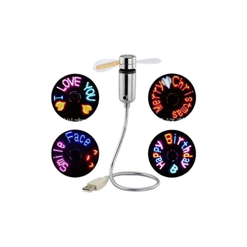 Sqclv Led-usb-lüfter, Neuer Programmierbarer Und Kreativer Tragbarer Usb-lüfter, Diy-mini-schwanenhalslüfter Für Laptop Und Computer – Farbiges Licht [db]-aqua
