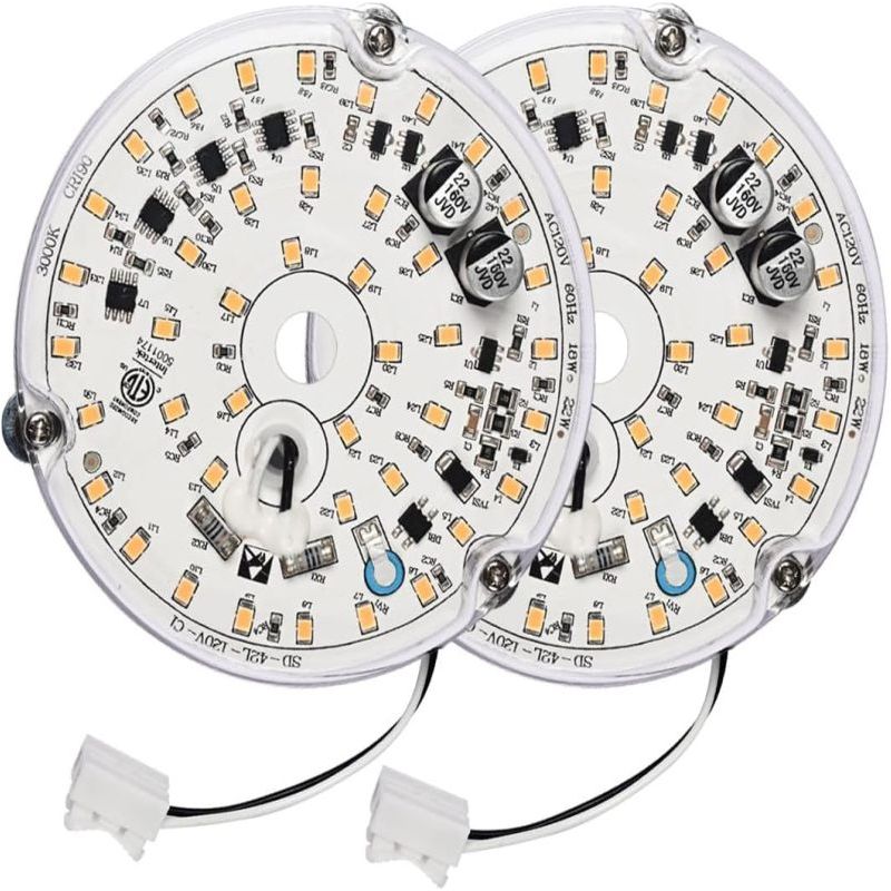 2er-pack Austauschbare Led-lampen Für Decken-/wandleuchten (18 W, 120 V, 4000 K), Weiß