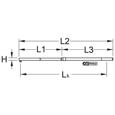 1/2"ALUTORQUEprecision-Drehmomentschlüssel, 50-300N·m, Rechtsanzug, Vierkant
