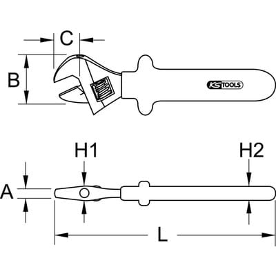 Rollgabelschlüssel mit Schutzisolierung, 31mm