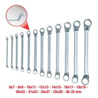 Doppel-Ringschlüssel-Satz, 12-teilig gekröpft, 6-32mm
