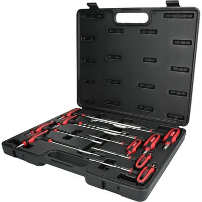 T-Griff-Schlüssel-Satz, Torx mit Bohrung, 9-teilig TB10-TB50