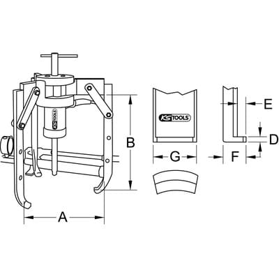 Universal-Abzieher 3-armig, 50 t