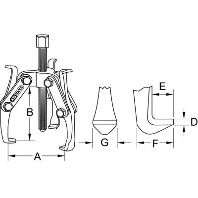 Universal-Abzieher 3-armig, 40-220mm