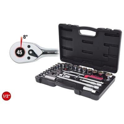 1/2" CHROMEplus Steckschlüssel-Satz, 28-teilig