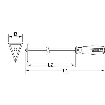 BRONZEplus Dreikant-Plattenschaber 420mm