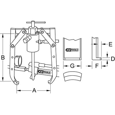 Universal-Abzieher 2-armig, 30 t