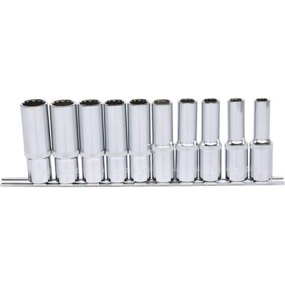 1/2" CHROMEplus 12kant-Stecknuss-Satz, lang, 10-teilig, 10-19mm
