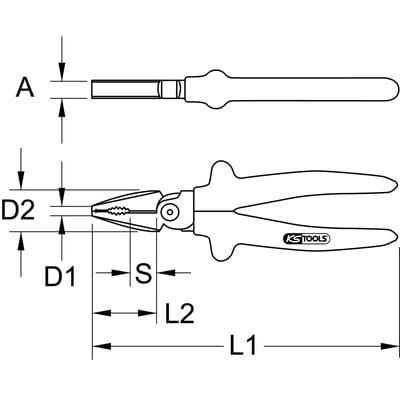 1000V Kraft-Kombinationszange, 185mm